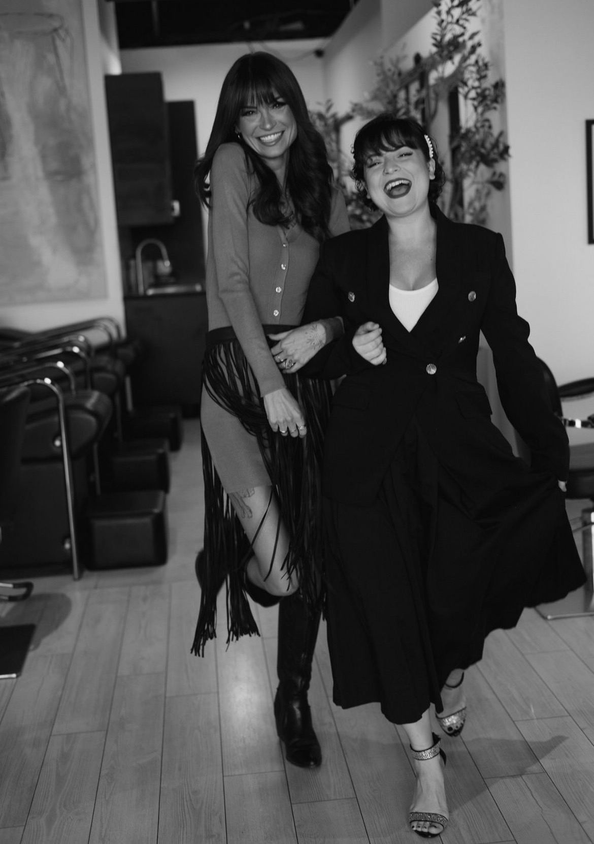 Christina and Koleen together in the studio